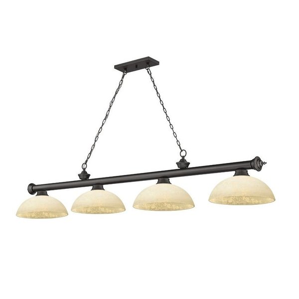 Z-Lite Cordon 4 Light Billiard, Bronze & Golden Mottle 2306-4BRZ-DGM14